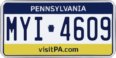 PA license plate MYI4609