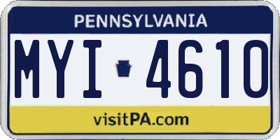 PA license plate MYI4610
