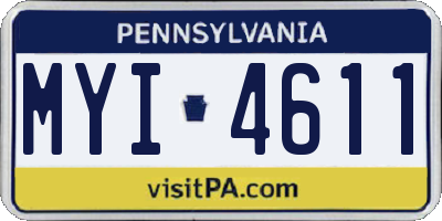 PA license plate MYI4611