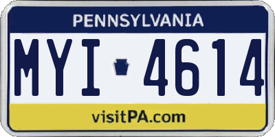 PA license plate MYI4614