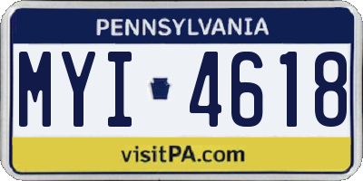 PA license plate MYI4618