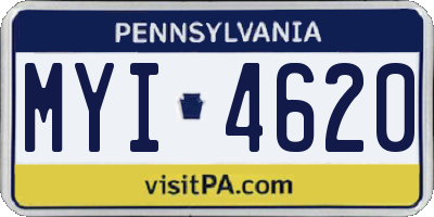 PA license plate MYI4620