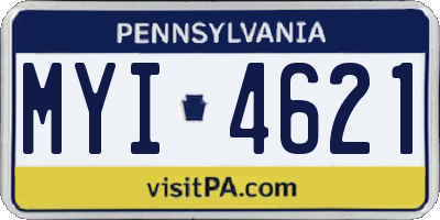 PA license plate MYI4621