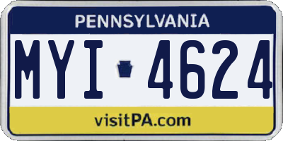 PA license plate MYI4624