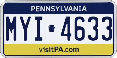 PA license plate MYI4633