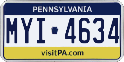 PA license plate MYI4634
