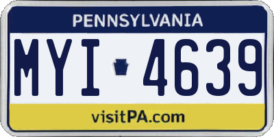 PA license plate MYI4639