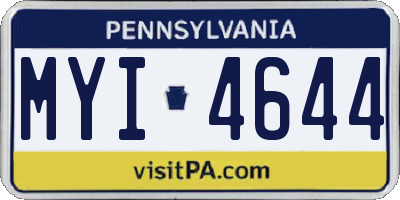 PA license plate MYI4644