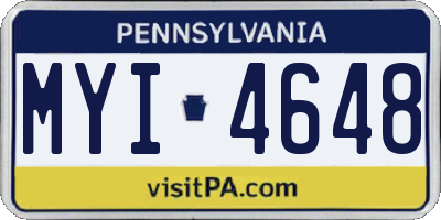 PA license plate MYI4648