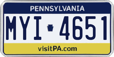 PA license plate MYI4651