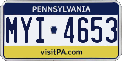 PA license plate MYI4653