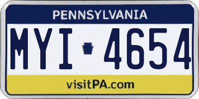 PA license plate MYI4654