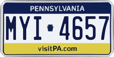PA license plate MYI4657