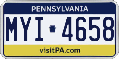 PA license plate MYI4658