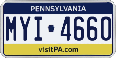 PA license plate MYI4660