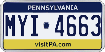 PA license plate MYI4663