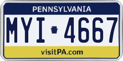 PA license plate MYI4667