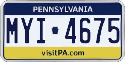 PA license plate MYI4675
