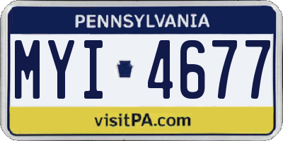 PA license plate MYI4677