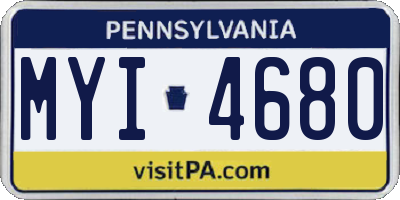 PA license plate MYI4680