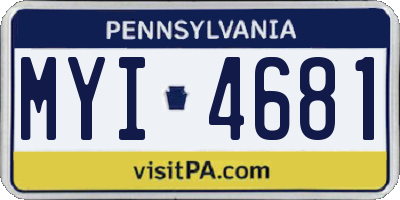 PA license plate MYI4681