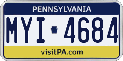 PA license plate MYI4684