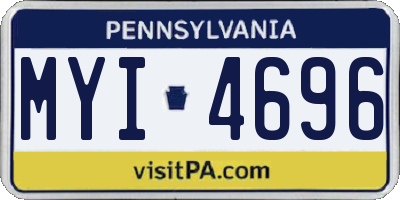 PA license plate MYI4696