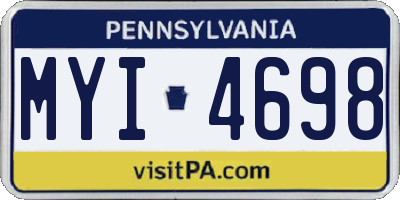 PA license plate MYI4698