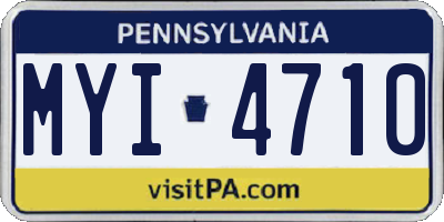PA license plate MYI4710