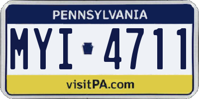 PA license plate MYI4711