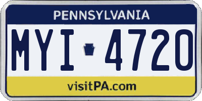 PA license plate MYI4720
