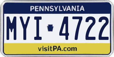 PA license plate MYI4722