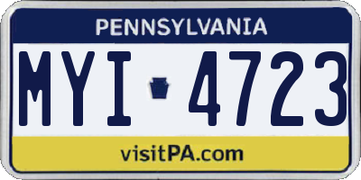 PA license plate MYI4723