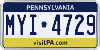 PA license plate MYI4729