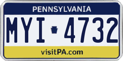 PA license plate MYI4732