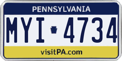 PA license plate MYI4734