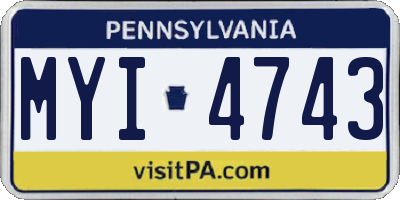 PA license plate MYI4743