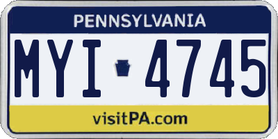 PA license plate MYI4745