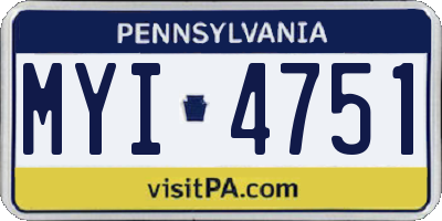 PA license plate MYI4751