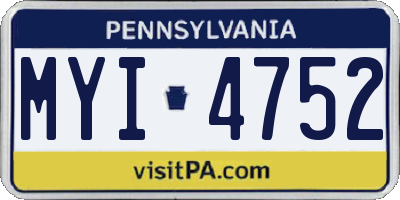 PA license plate MYI4752