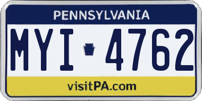 PA license plate MYI4762