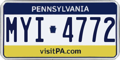 PA license plate MYI4772