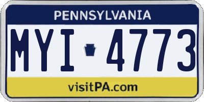 PA license plate MYI4773