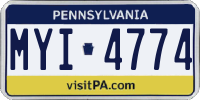 PA license plate MYI4774