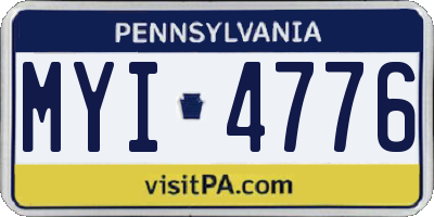 PA license plate MYI4776