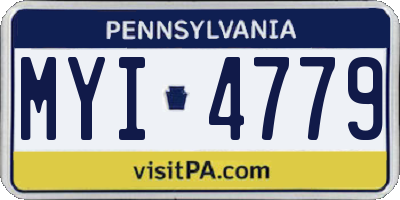 PA license plate MYI4779