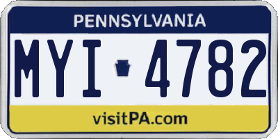 PA license plate MYI4782