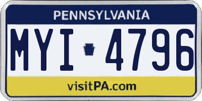 PA license plate MYI4796