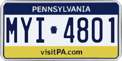 PA license plate MYI4801