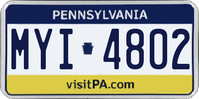 PA license plate MYI4802